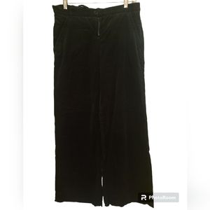 Max Studio Black Extra Wide Leg Corduroy Low Rise Pants Size S EUC